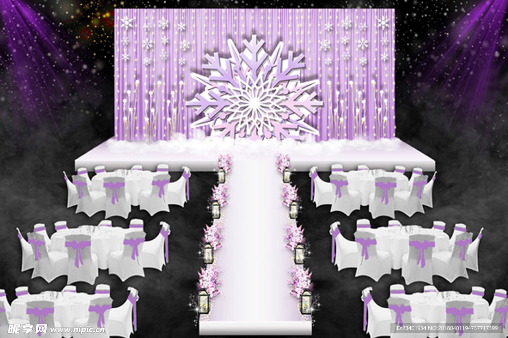 淡紫色 雪花 婚礼