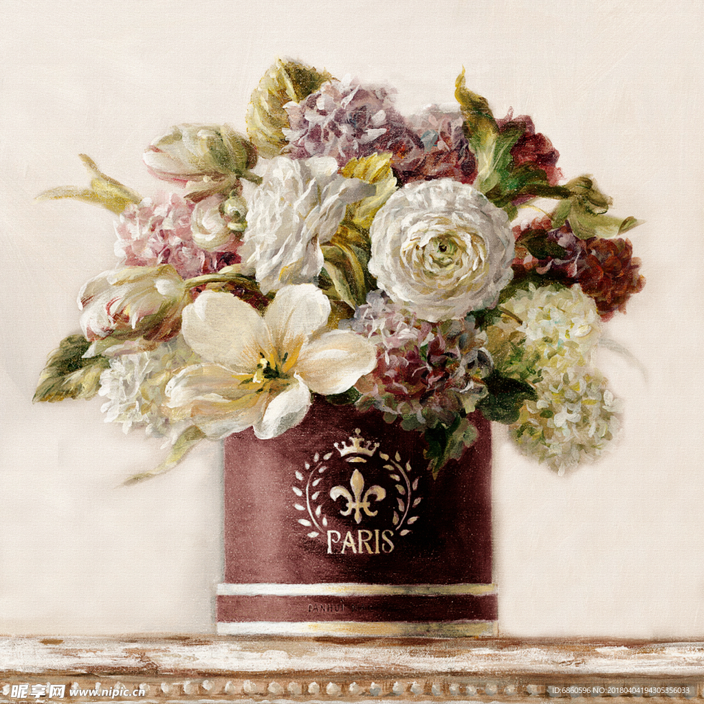 北欧装饰画花瓶无框画