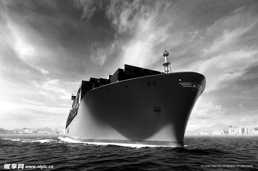 摄影作品 船 大海 黑白 气魄