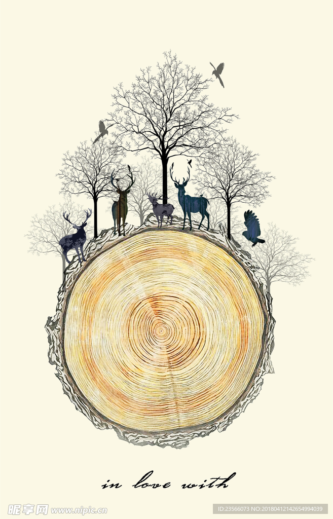 北欧小清新森林麋鹿