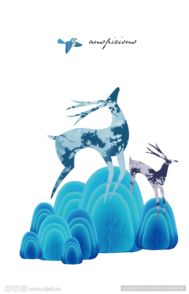 北欧小清新森林麋鹿