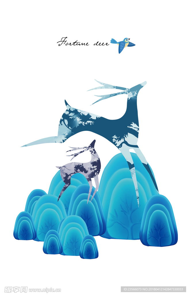 北欧小清新森林麋鹿