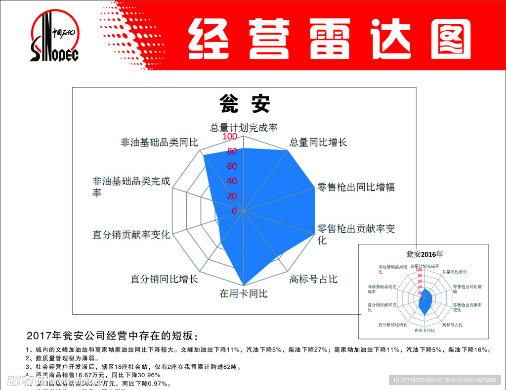 中国石化经营雷达图