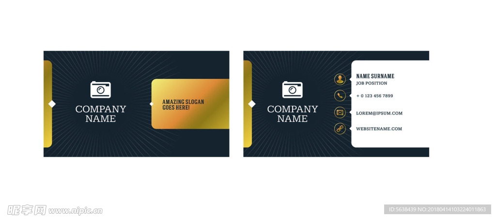 广告设计 卡片 金色 黑色名片