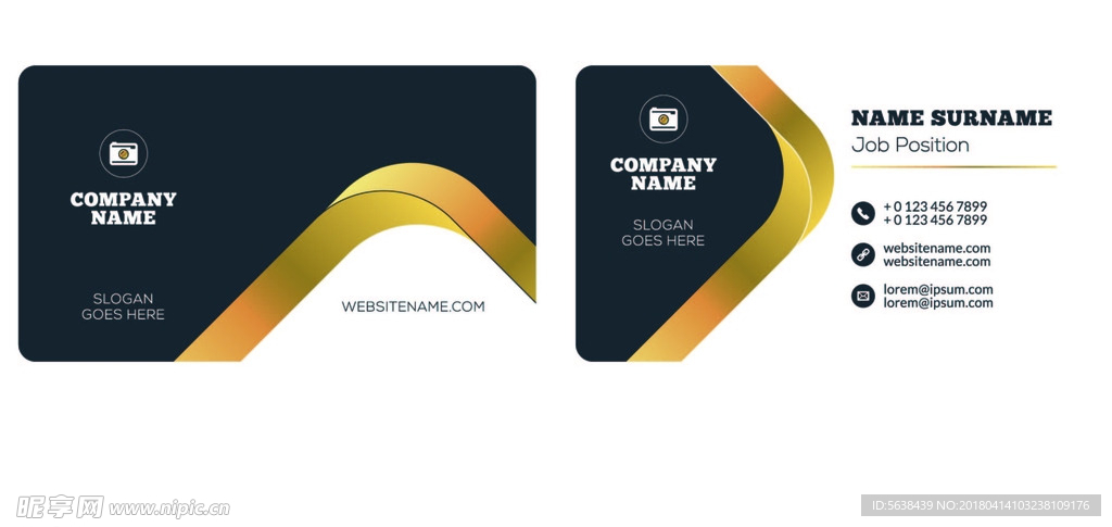 名片黑色金色高档大方名片