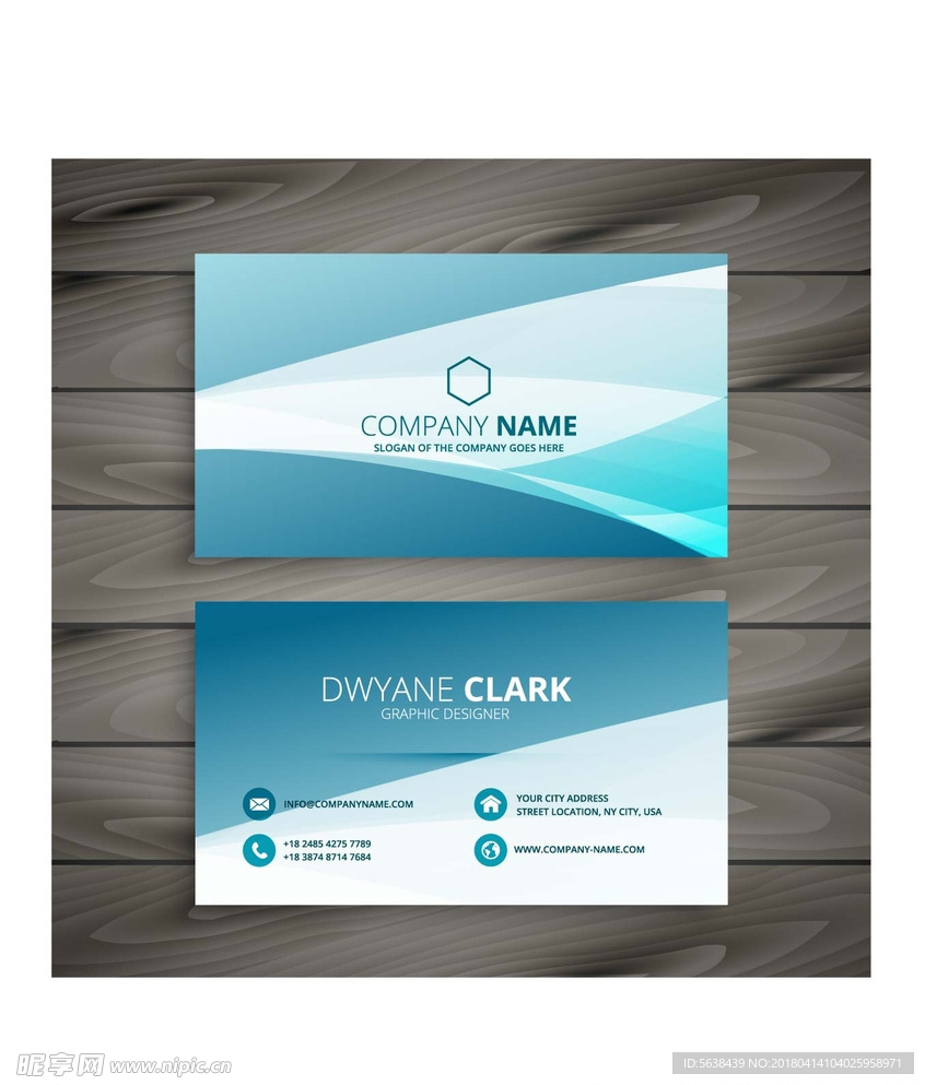 色彩丰富 蓝色名片 高档大方