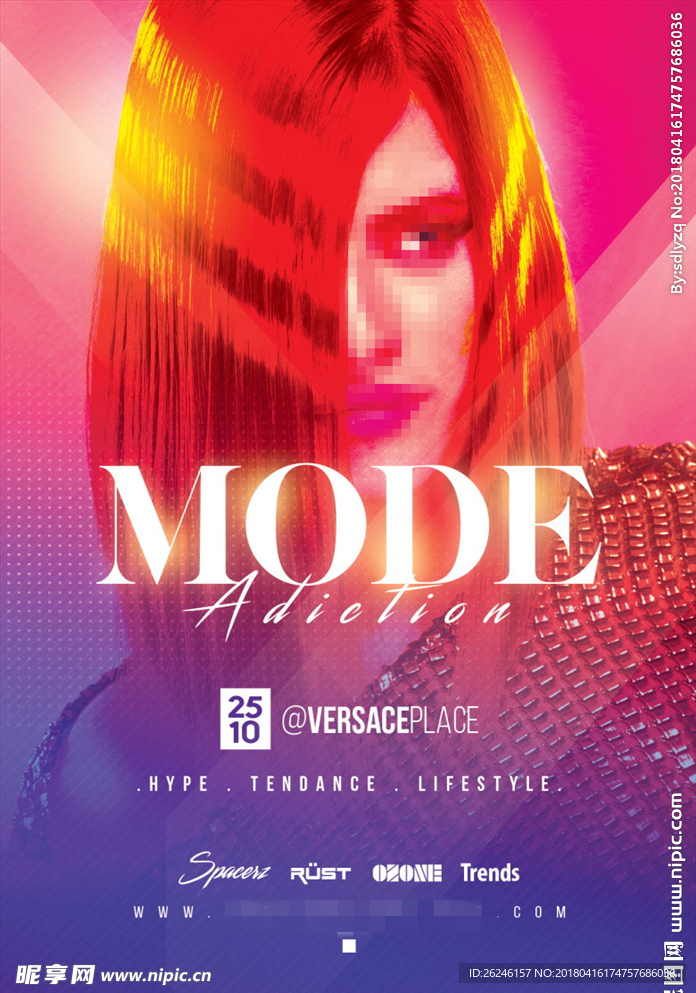 炫酷色彩潮流时尚人像海报图片