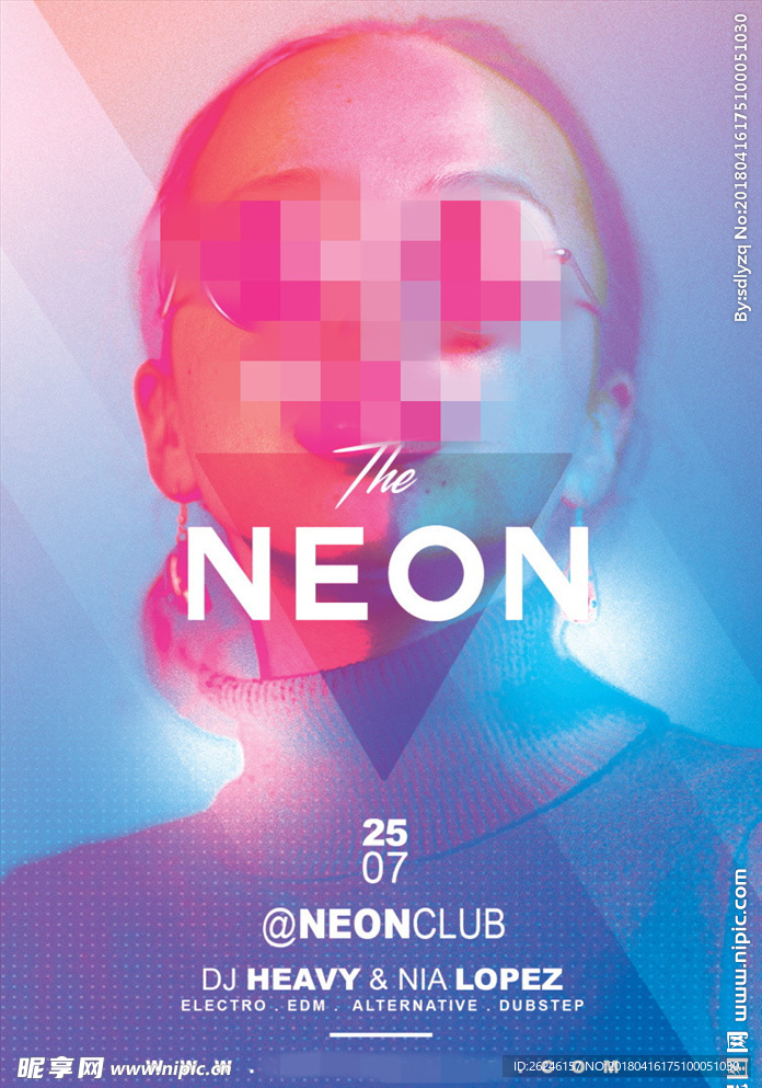 炫酷色彩潮流时尚人像海报图片