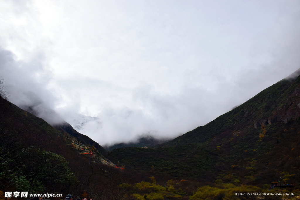 云雾缭绕的黄龙