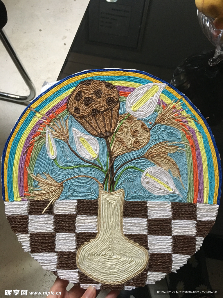 手工彩绳工艺画