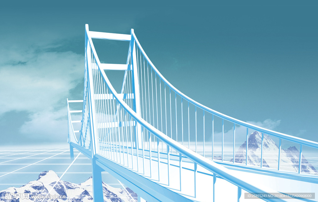 冰川冰冻大桥通往远方未来之桥