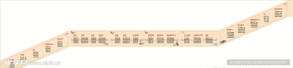 楼梯画 古诗 词 学校古诗