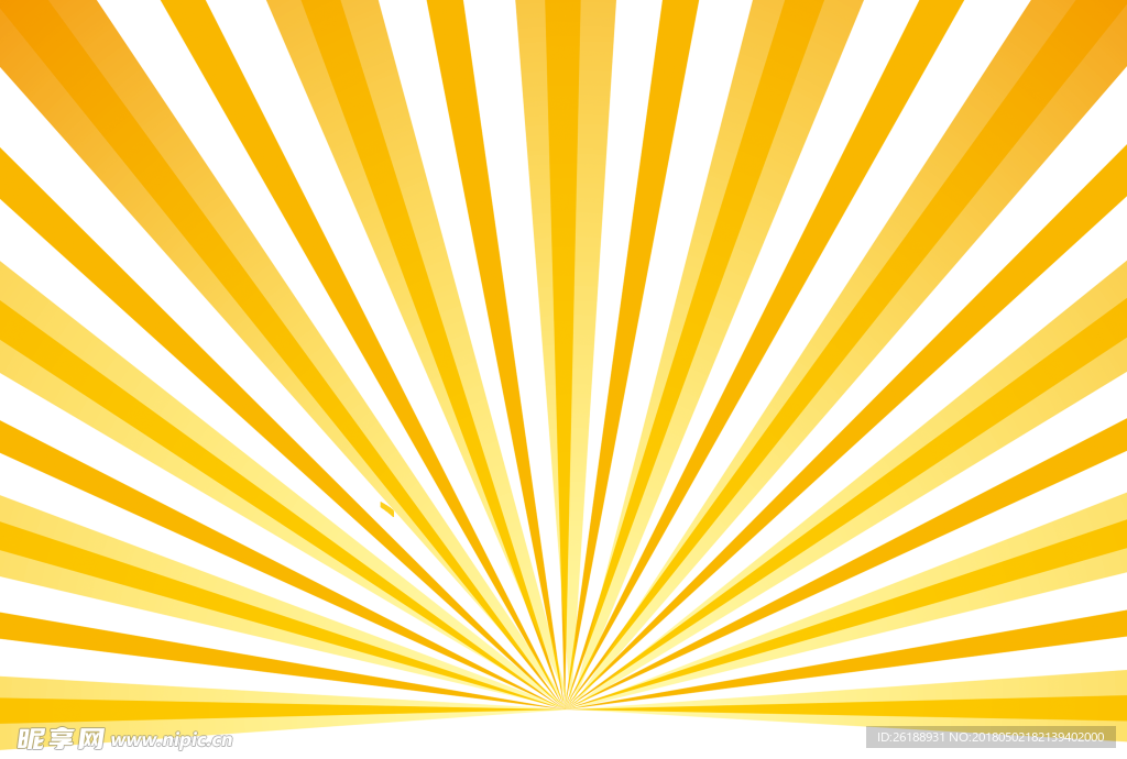 黄色放射剃条状背景透明图