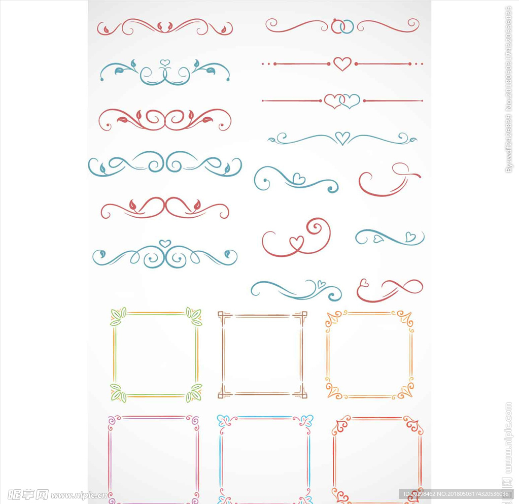 欧式边框标签矢量图欧式花纹花边