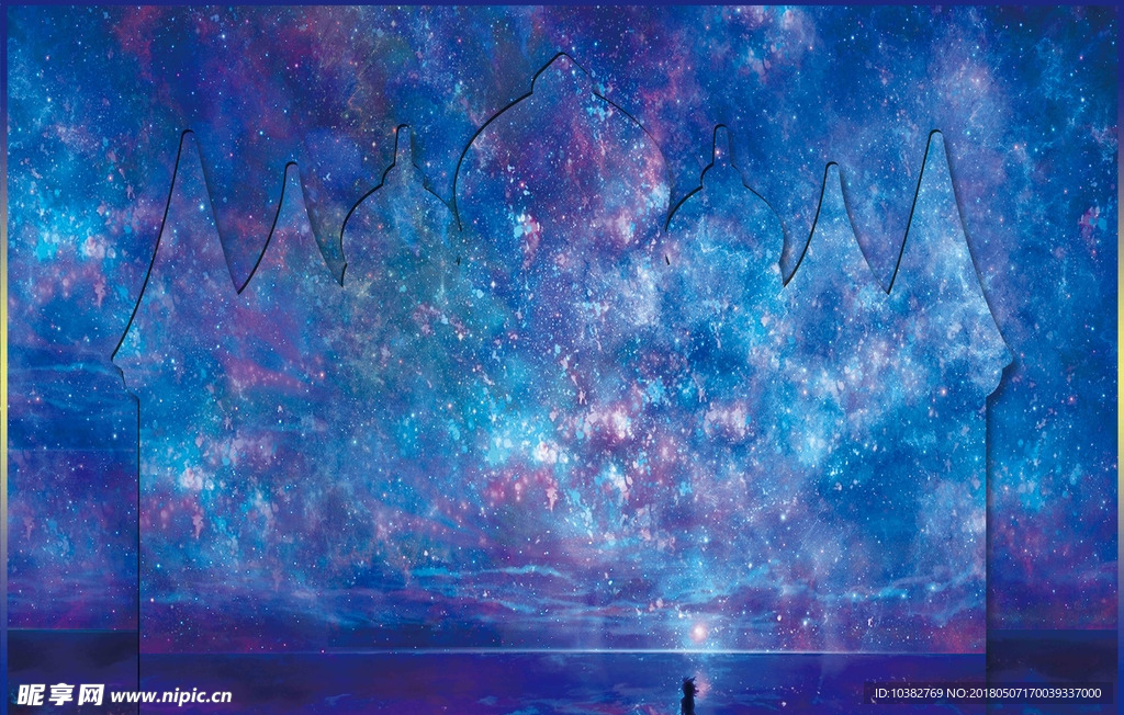 星空蓝婚礼背景