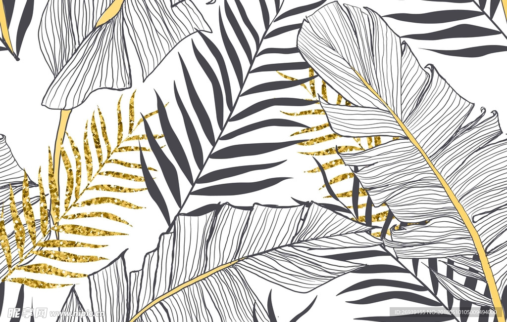 热带树叶 透明背景