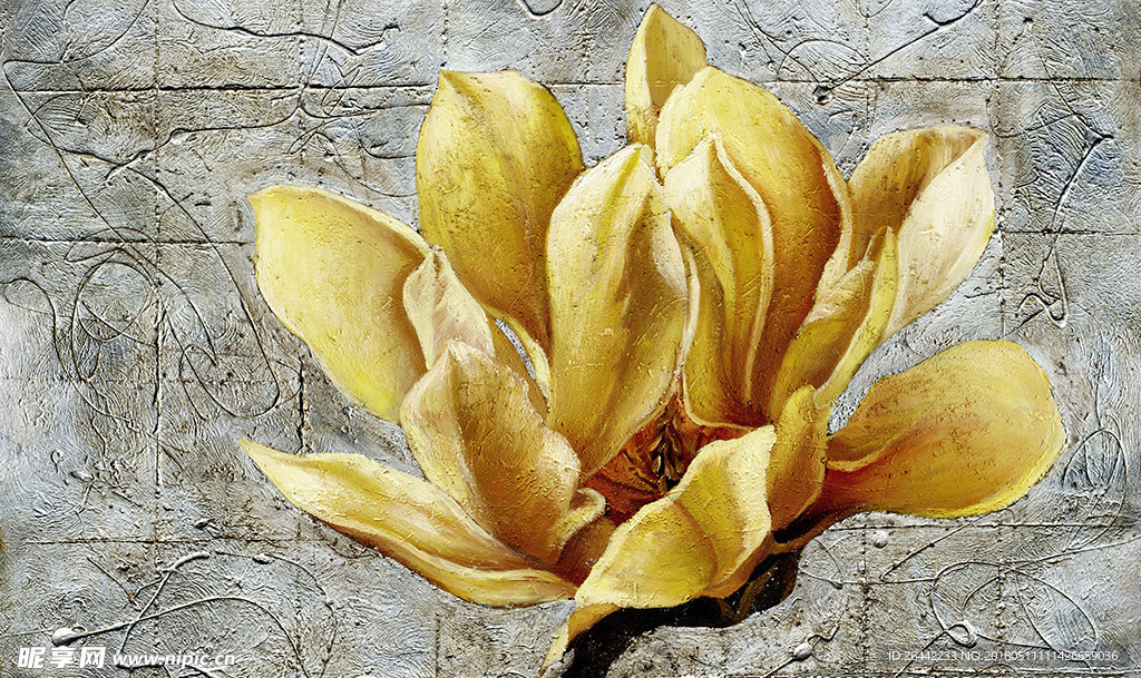 欧式复古水泥墙静物花朵