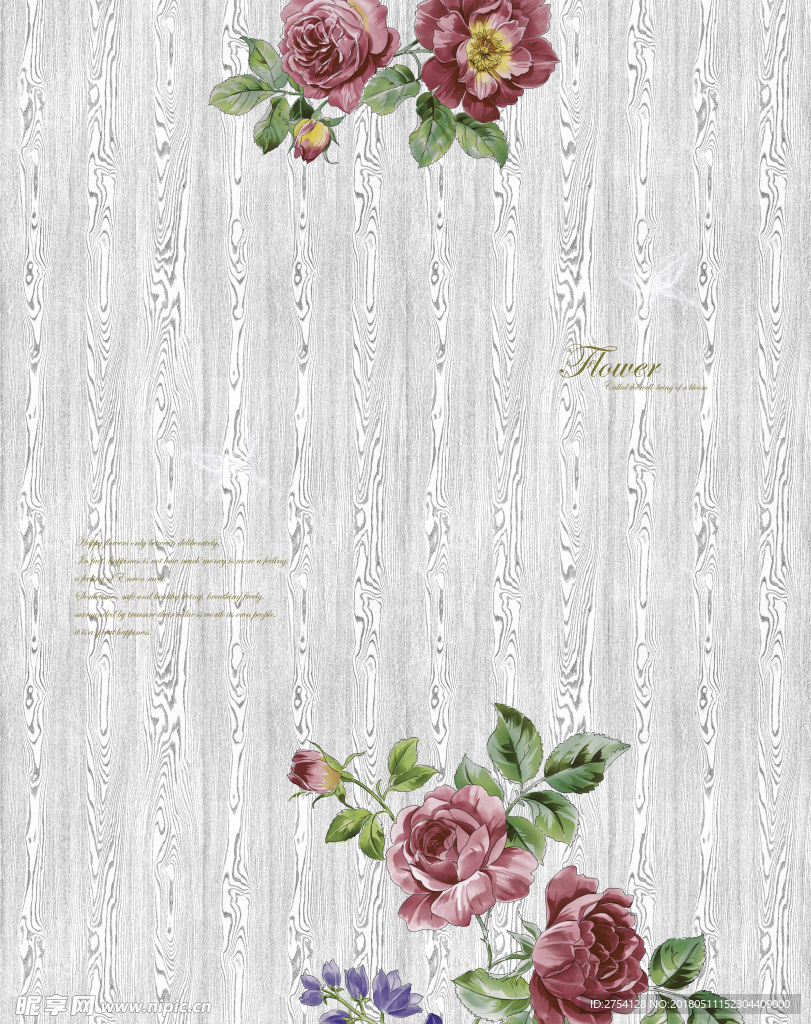 牡丹花 花边花朵 移门设计