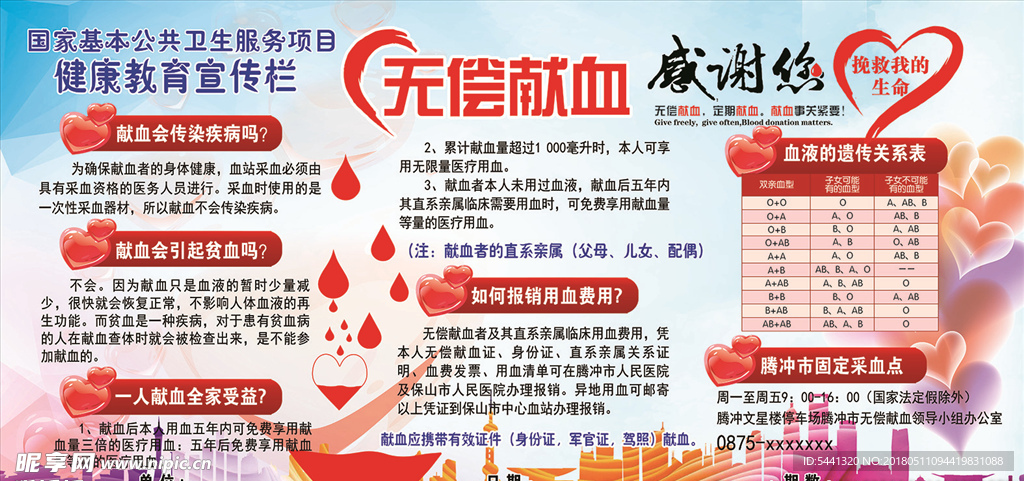 健康教育宣传栏  无偿献血