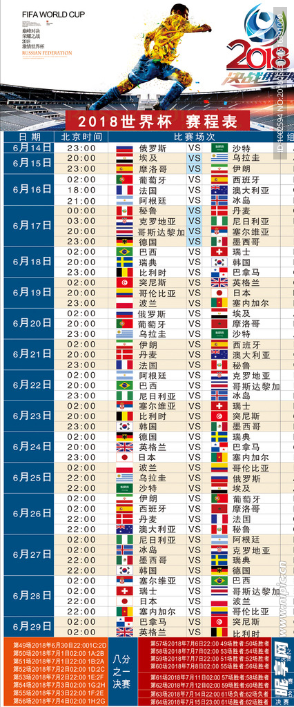 2018世界杯赛程