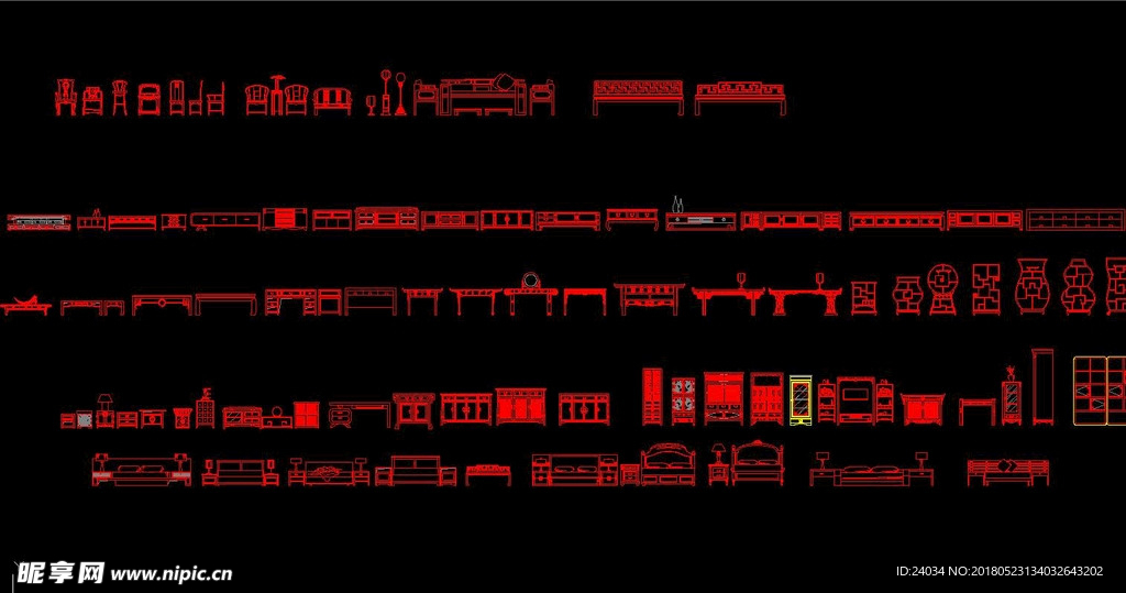 中式家具 CAD图库
