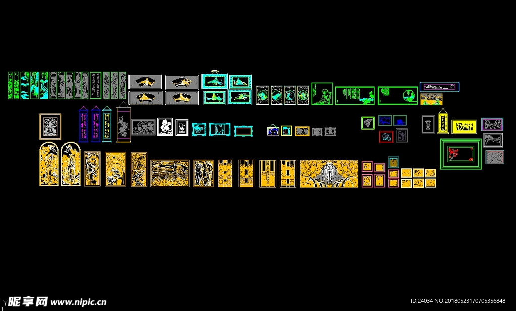 装饰画框 CAD图块