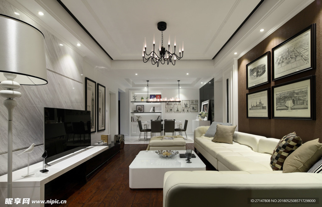 美式现代效果图