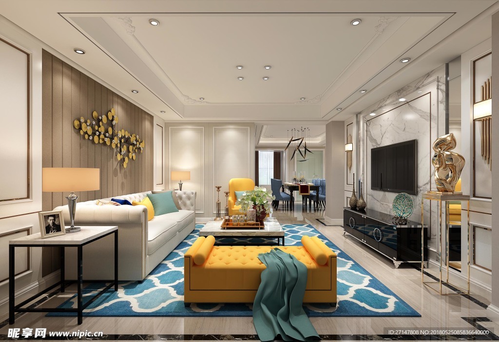 现代欧式效果图