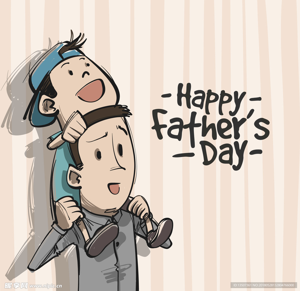 父亲节卡通形象设计AI矢量图