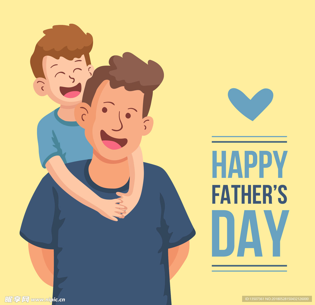 父亲节卡通形象设计AI矢量图