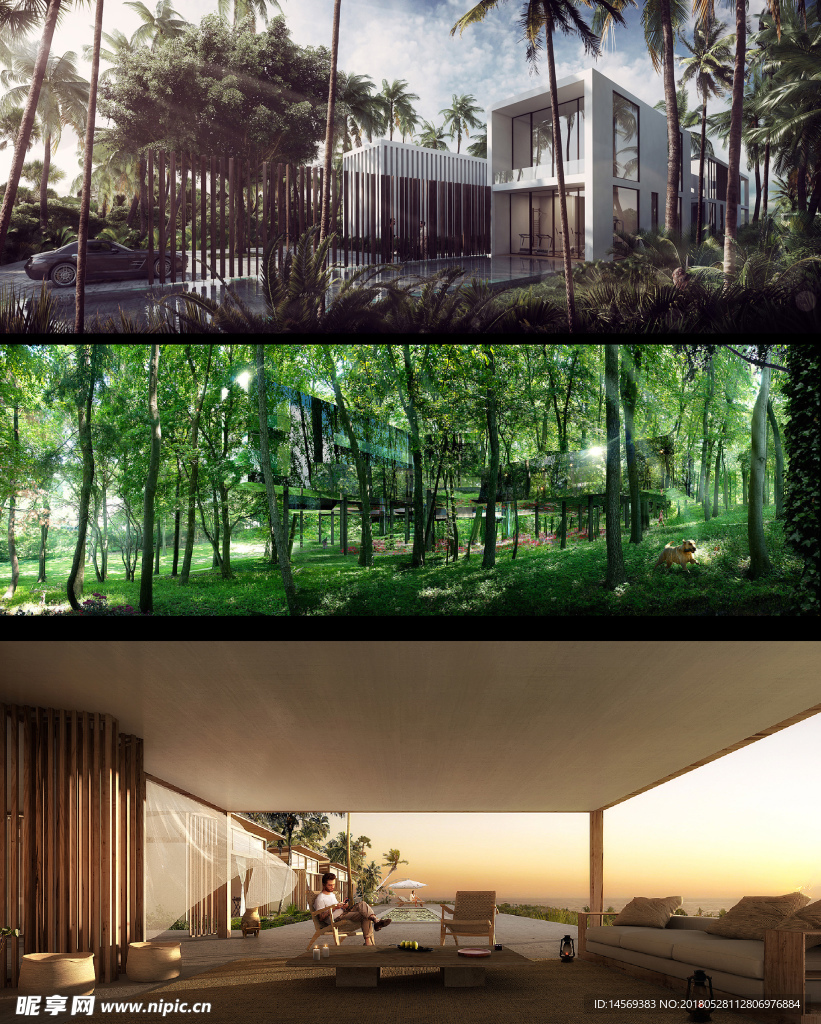 别墅景观效果图图片