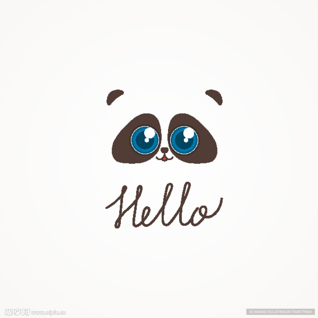 可爱动物眼睛矢量素材