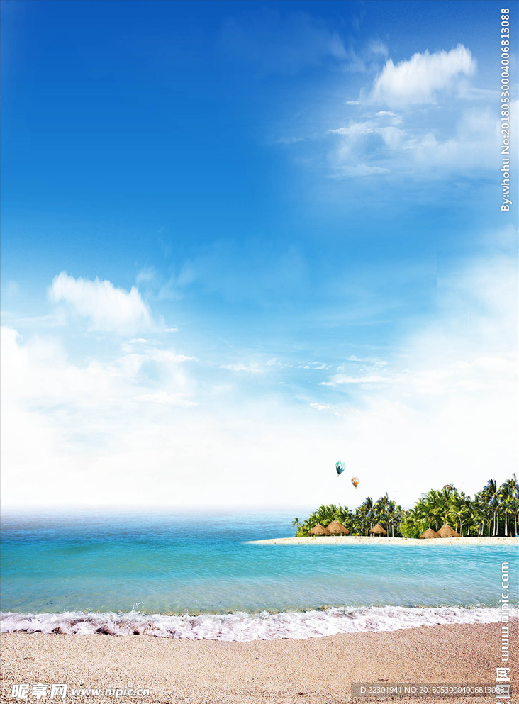 海边 贝壳  海星  蓝天白云