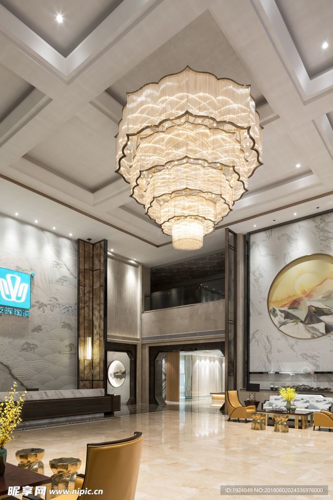 中式豪华酒店大堂