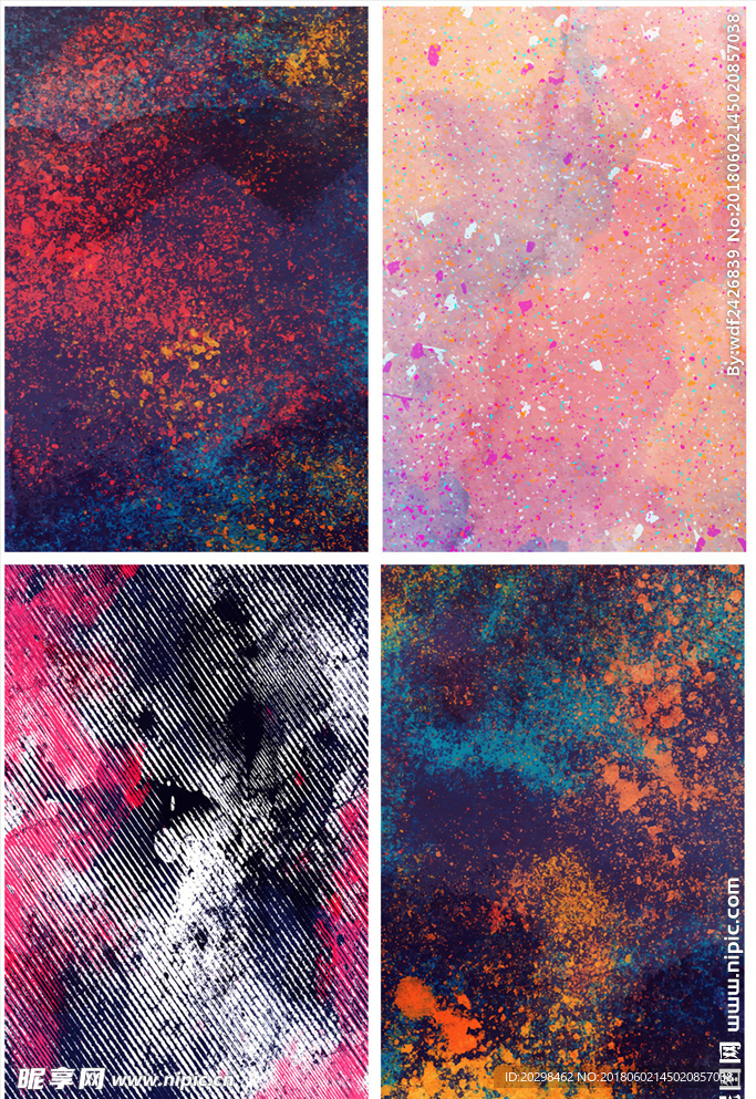 矢量水彩喷溅喷墨质感纹理海报背