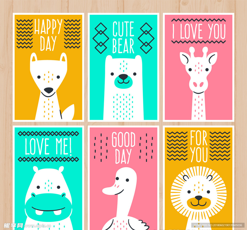 创意白色动物卡片