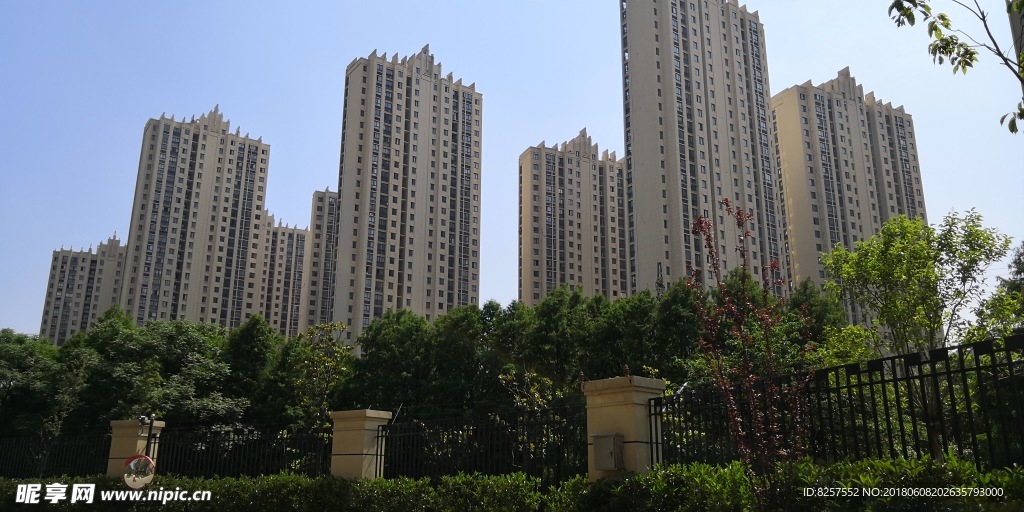 远望城市的密集的高楼群