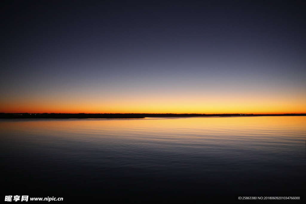海  地平线  日落