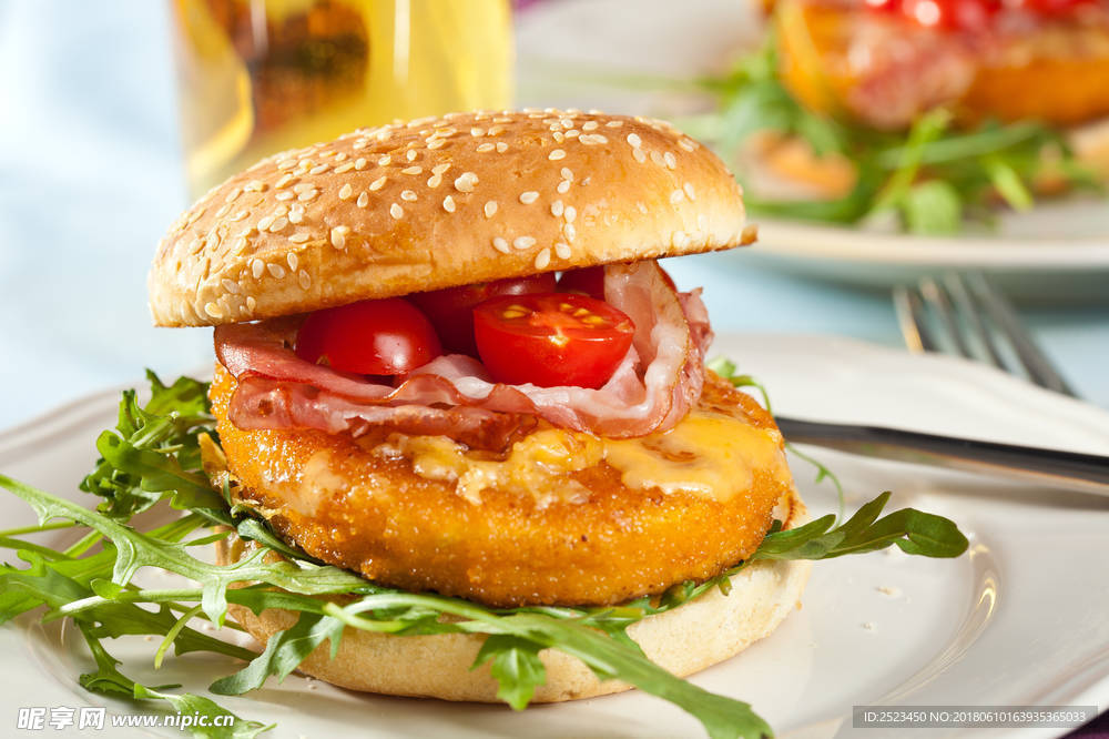 汉堡  番茄汉堡 西红柿汉堡