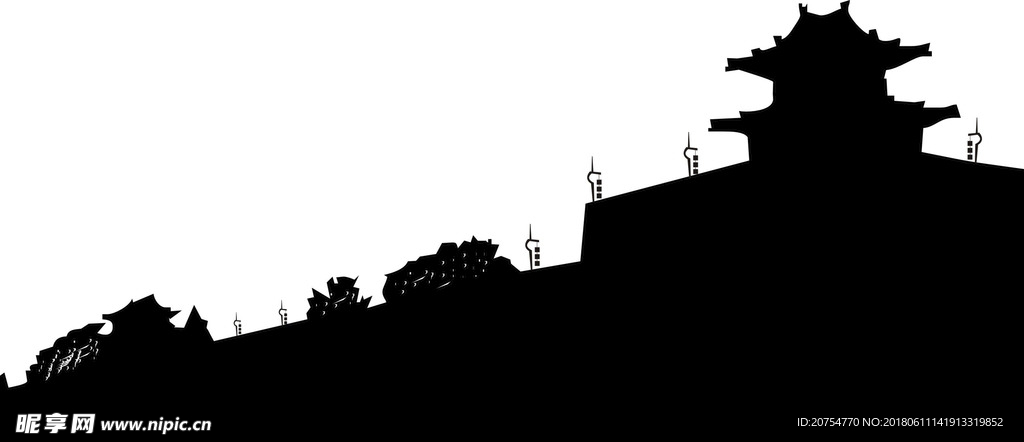 西安城墙一角剪影