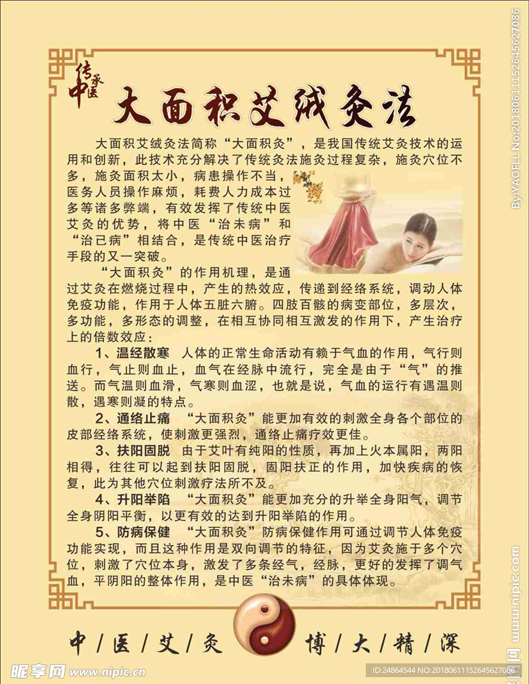 中医大面积艾绒灸挂图