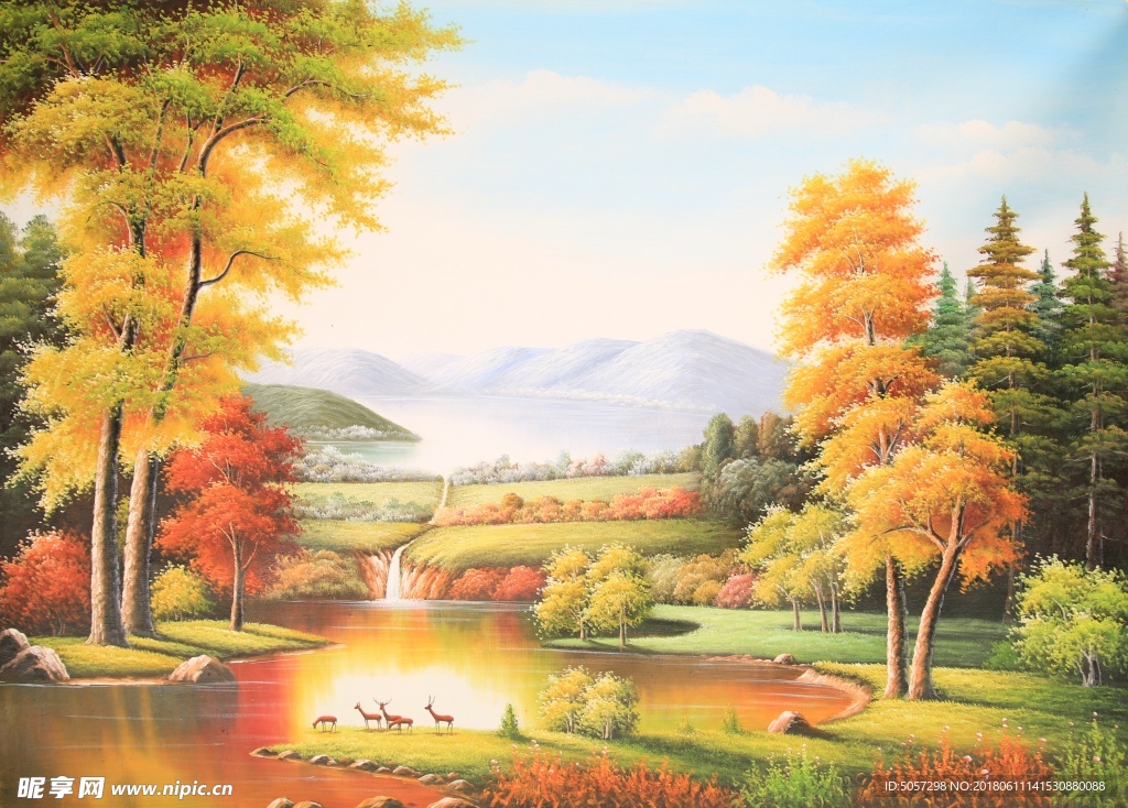 精美油画 路路吉祥