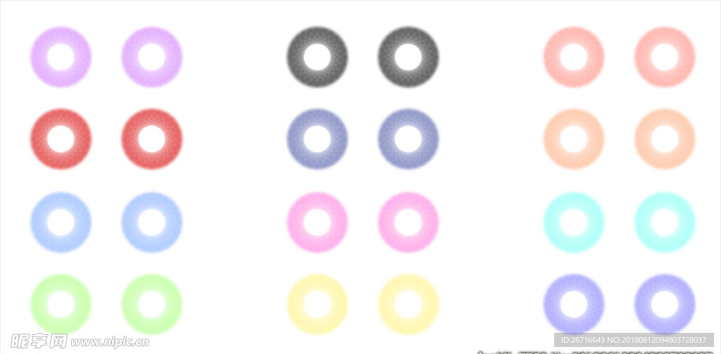 彩色圆环眼部纹理效果