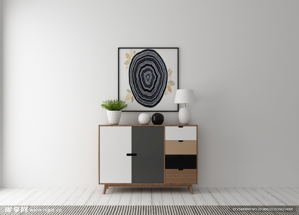 矮柜 挂画 装饰品 3D模型