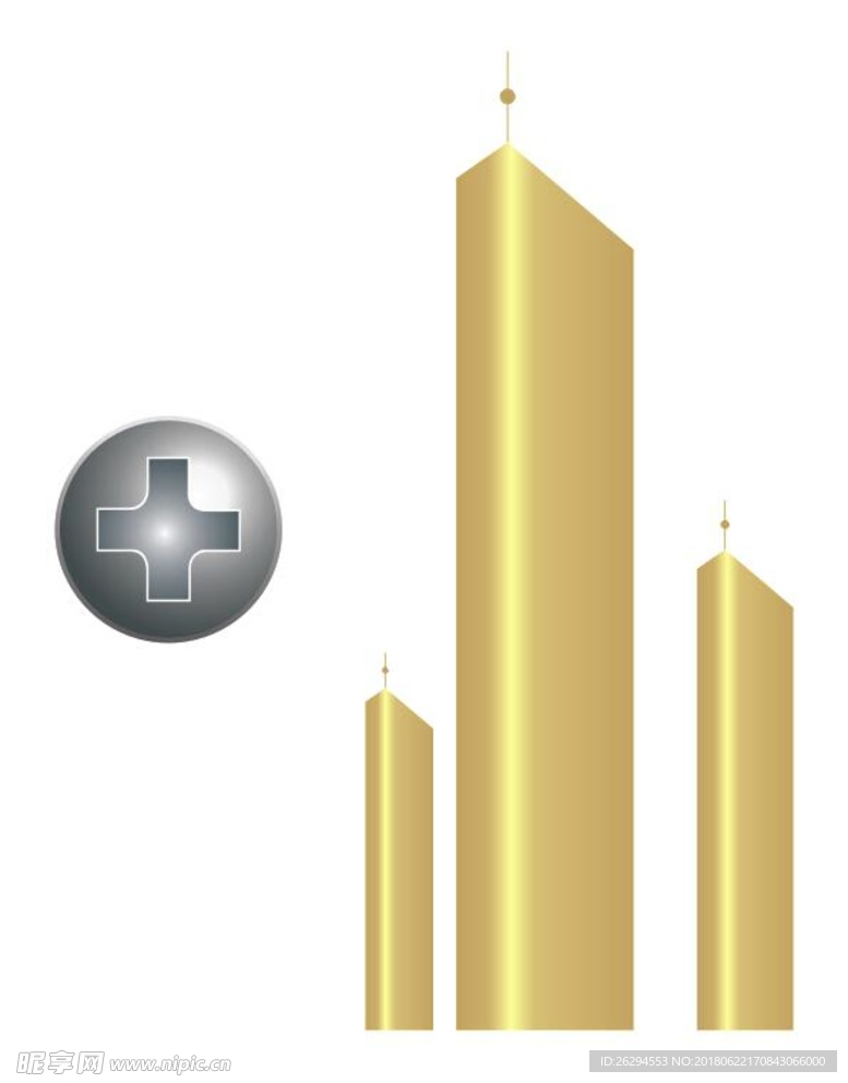 矢量 螺丝钉+楼房