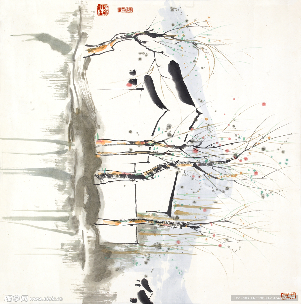 吴冠中 《水乡人家》