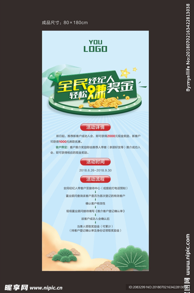 地产全民经纪人活动X展架