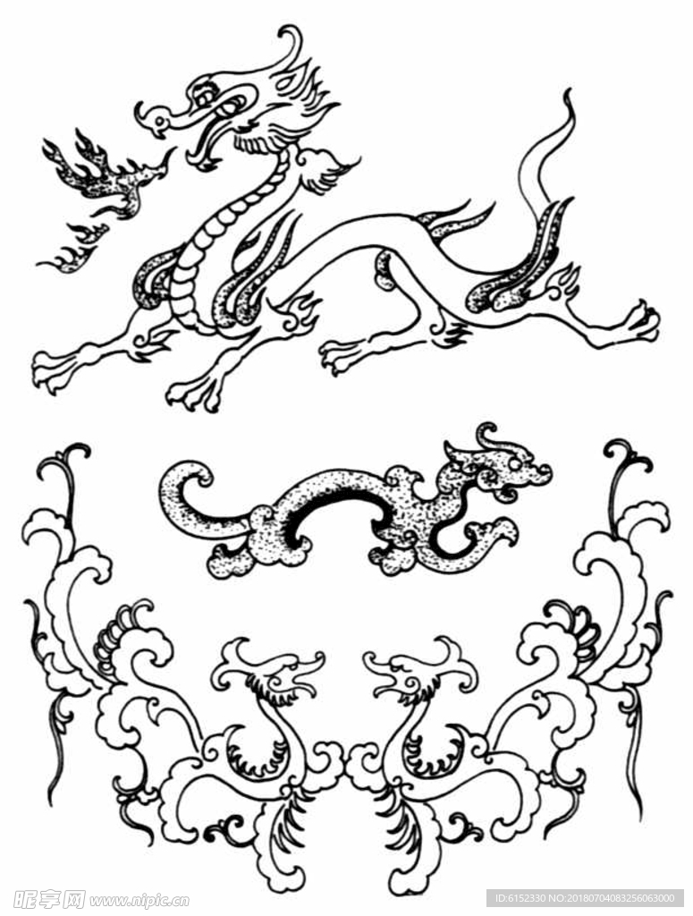 古典龙纹 鼎纹 古典花纹 中