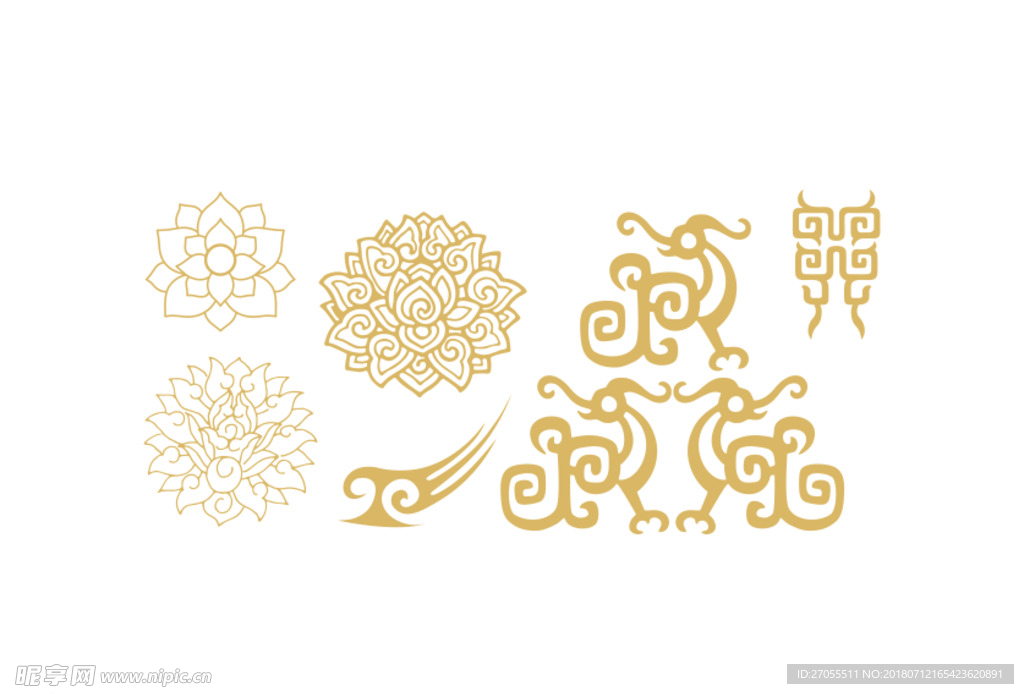 中国传统纹样 花纹 鸟纹