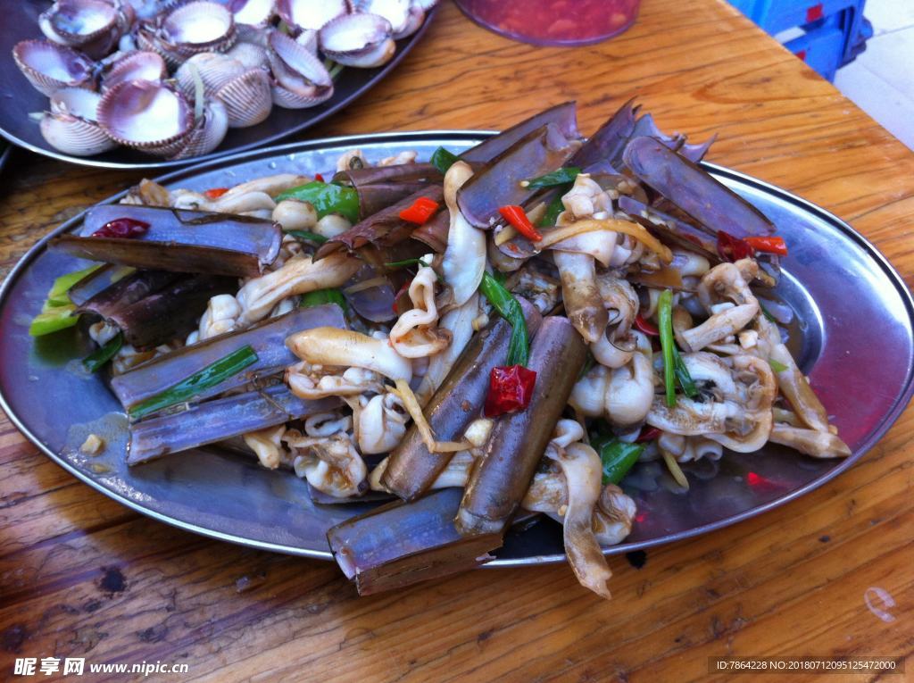蛏子 贝壳类 软体动物 美食
